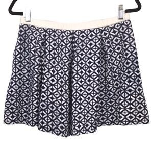 Sophie Max Preppy Nautical Retro Coastal Geometric Pattern Pleated  Mini Skirt M